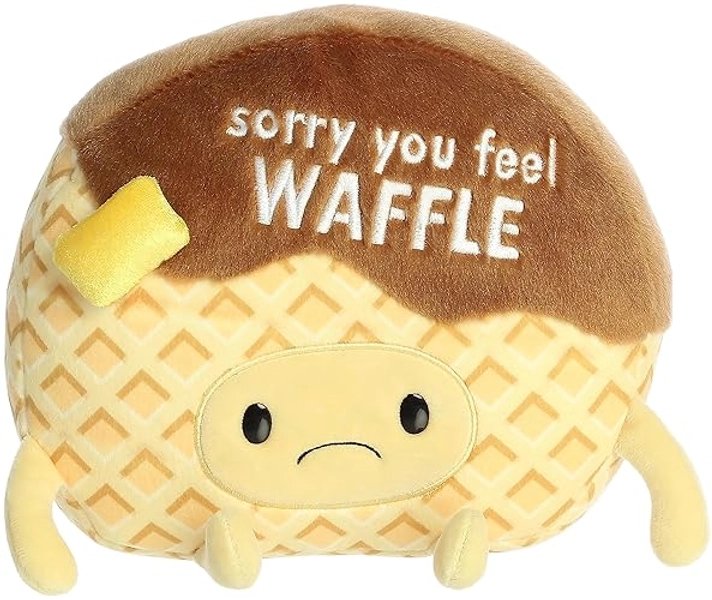 Aurora® Witty JUST Sayin'™ Sorry You Feel Waffle™ Stuffed Animal - Expressive Characters - Quirky Gift Ideas - Brown 8.5 Inches