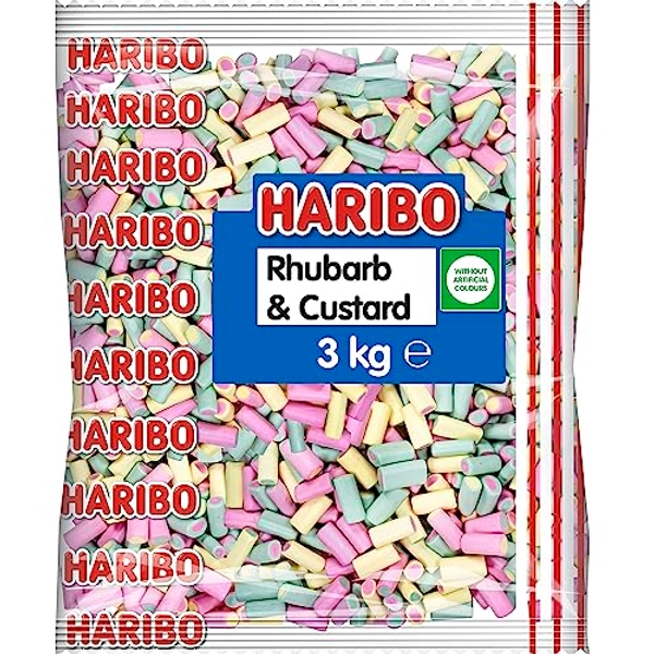 Haribo Rhubarb and Custard Bulk Bag, 3Kg