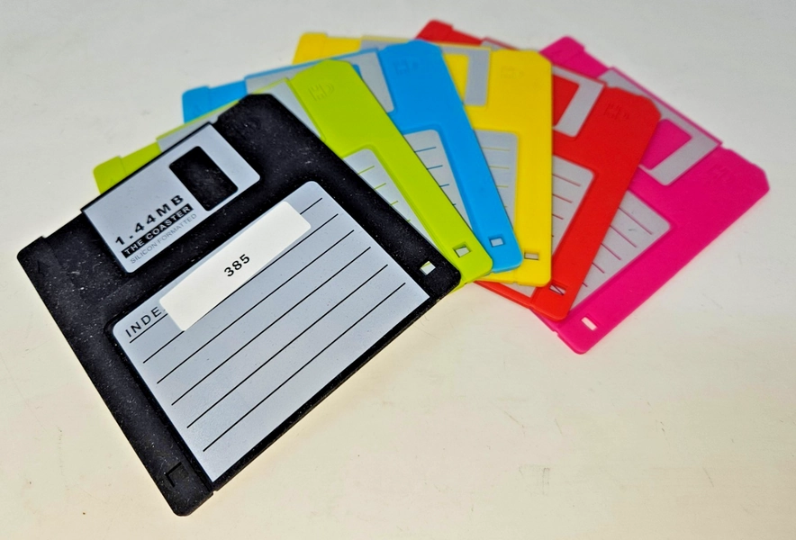 Retro Style Silicone Floppy Disk Coasters Set