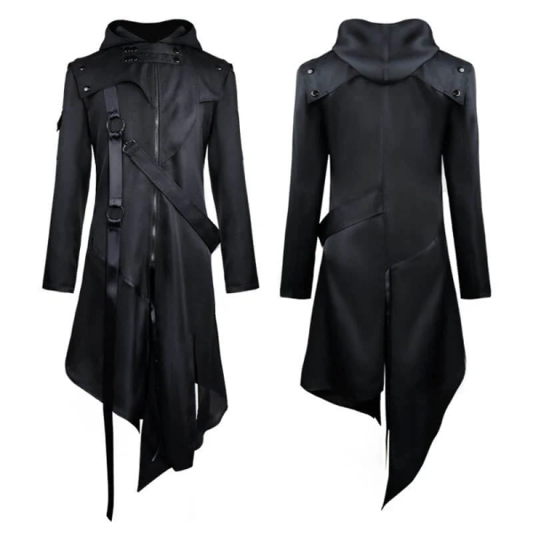 Gothic Hooded Trench Coat Men's Halloween Costume
