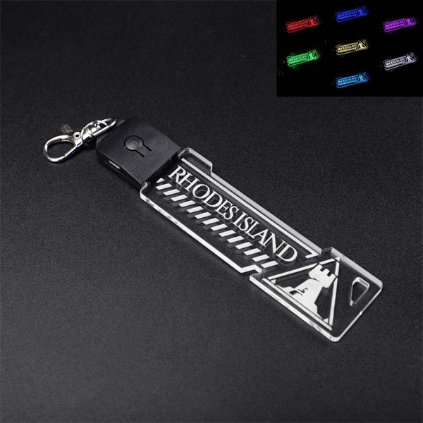 LED Arknights Keychain Rechargeable Arknights Rhodes Island Acrylic Key Ring