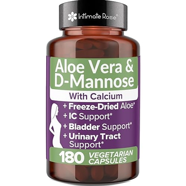 Intimate Rose Aloe Vera Capsules - IC Supplements - 200x Concentrate Pure Aloe Vera + D-Mannose + Calcium - Easy to Swallow Aloe Vera Pills