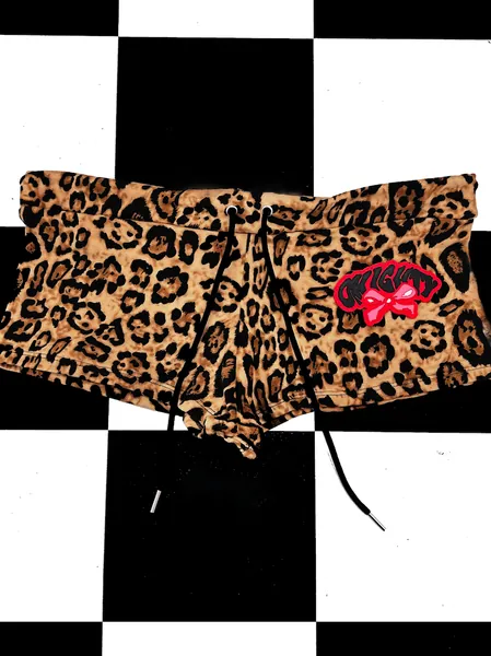 SWEET LORD O'MIGHTY! RIBBON BOY SHORT IN BIG LEOPARD
