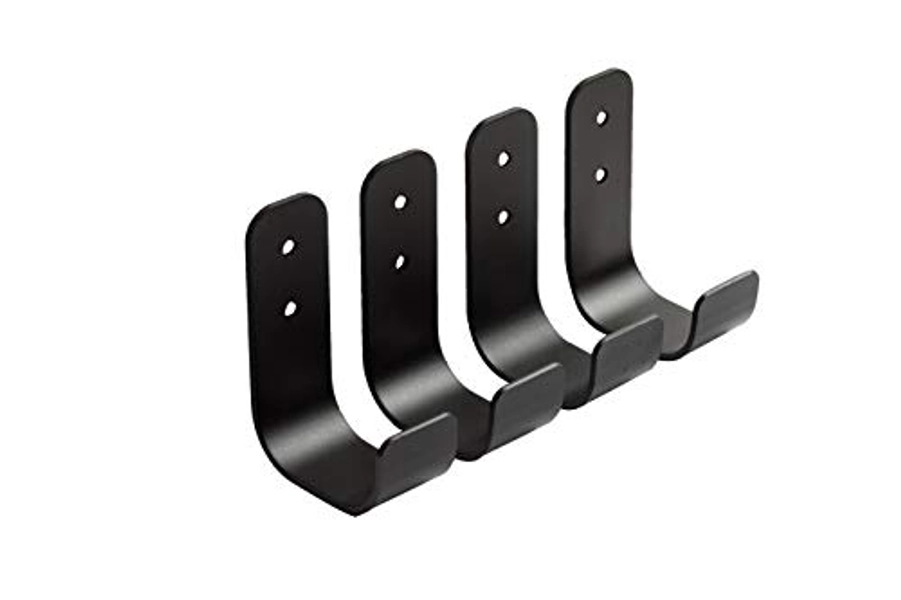Worthy Tools Wall Hook Heavy Duty Metal Garage Hook (Black - 4 Pack)