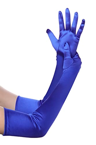 BABEYOND Long Opera Party 1920s Satin Tea Party Gloves Costume Stretchy Adult Size Elbow Length