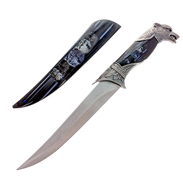 ASR Outdoor 13.5 inch Animal Head Decorative Collector's Hunting Knife with Ornamental Scabbard