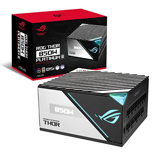 ASUS ROG Thor 850W Platinum II (Fully Modular Power Supply, 80+ Platinum, Lambda A++ Certified, ROG heatsinks, 135mm PWM Fan, 0dB Mode, OLED Panel, Sleeved Cables, Aura Sync, 10 Year Warranty) - THOR|ATX - 850W