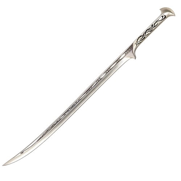 UNITED CUTLERY The Hobbit Sword Of Thranduil The Elvenking With Wooden Wall Plaque - Officially Licensed, Stainless Steel Blade, Authentically Detailed Metal Hilt, For LOTR Collectors - Length 41 7/8"
