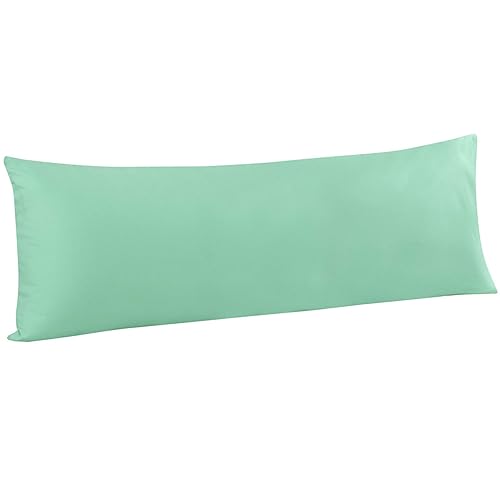 FLXXIE Body Pillow Cover - Super Soft Microfiber 20x54 Body Pillow Case - Envelope Closure, Wrinkle, Stain Resistant Sea Green Body Pillow Cover, 20x54, Sea Green - Sea Green - Body (20" x 54")