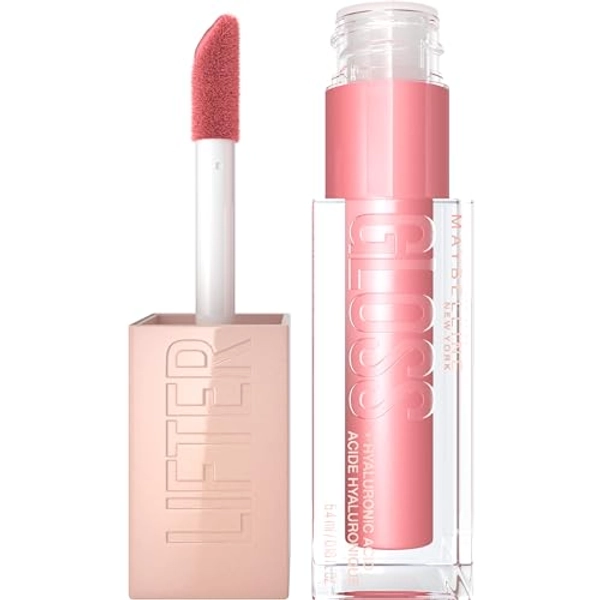 MAYBELLINE Lifter Gloss, Hydrating Lip Gloss with Hyaluronic Acid, High Shine for Plumper Looking Lips, Silk, Warm Mauve Neutral, 0.18 Ounce