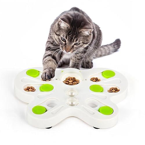 ALL FOR PAWS Interactive Cat Treat Puzzle Slow Feeder Kitten Enrichment Toys Cat Food Puzzle Maze Stimulation Toys Butterfly Shape Cat Toys for Indoor Cats - Butterfly Shape