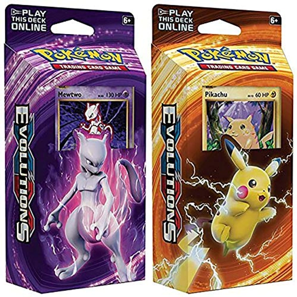 Pokemon Mewtwo & Pikachu XY Evolutions TCG Card Game Decks - 60 Cards Each