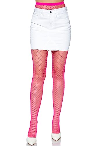 Leg Avenue Womens Spandex Industrial Fishnet Tights - Pink - One Size