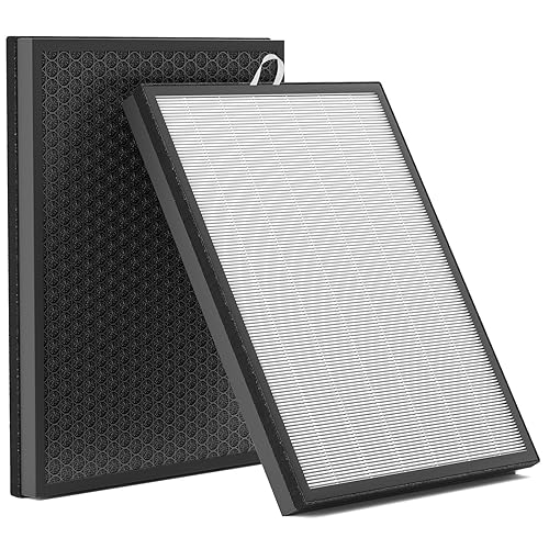 EverestAir Replacement Filter for Levoit EverestAir/EverestAir-P Air Puri-fier, True HEPA, High Efficiency Granules Activated Carbon Filter, EverestAir-RF, 2 Pack - 2 Pack EverestAir Filter White