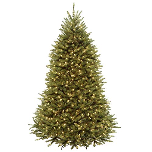 National Tree Company Pre-Lit Artificial Full Christmas Tree, Green, Dunhill Fir, Dual Color LED Lights, Includes Stand, 7.5 Feet, Dual Colored Lights - 7.5 ft - Tree