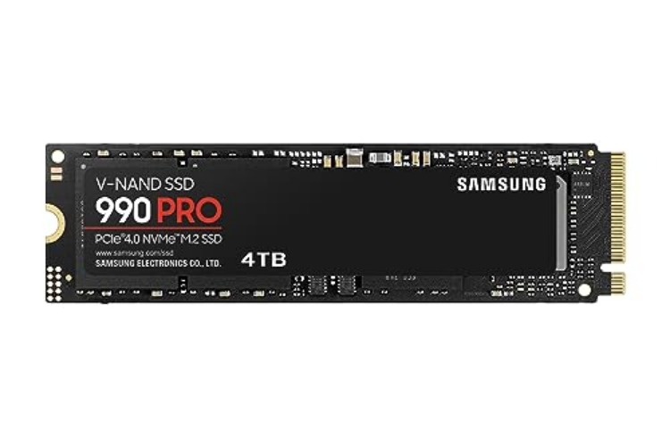 SAMSUNG 990 PRO SSD 4TB PCIe 4.0 M.2 2280 Internal Solid State Hard Drive, Seq. Read Speeds Up to 7,450 MB/s for High End Computing, Gaming, and Heavy Duty Workstations, MZ-V9P4T0B/AM, Black - 990 PRO - 4TB
