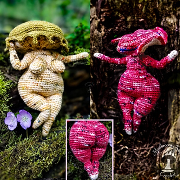Thicc Mushroom Lady pattern by Mushroom Fables Crochet