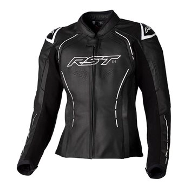 S1 CE Ladies Leather Jacket 3043 (Black/White) - X SMALL UK08/EU36