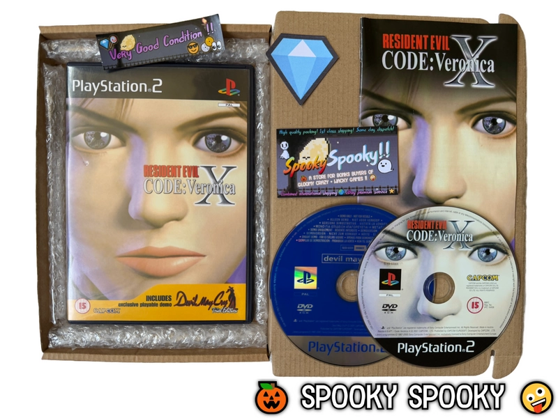 Resident Evil Code Veronica X PS2 - UK PAL VGC with Demo &amp; Natural Disc&#039;s