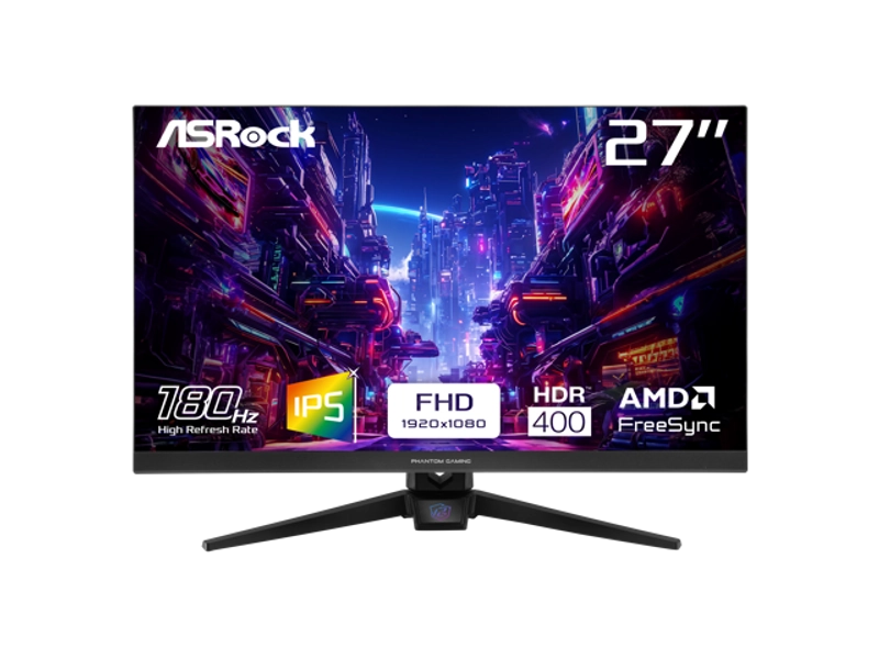 ASRock Phantom Gaming 27" 180 Hz IPS FHD Gaming Monitor FreeSync (AMD Adaptive Sync) 123% sRGB / 94% DCI-P3 PG27FFT1A