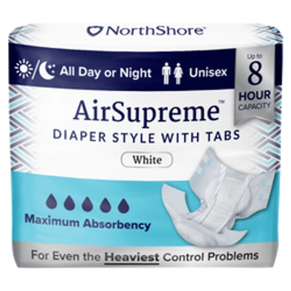 NorthShore AirSupreme 8-Hour Breathable Diaper Style Briefs