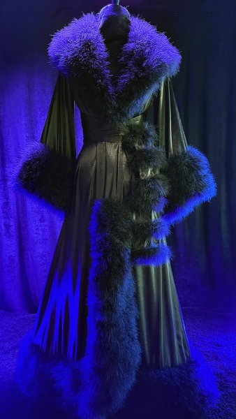 Black Dominique Dressing Gown  New for 2025! 