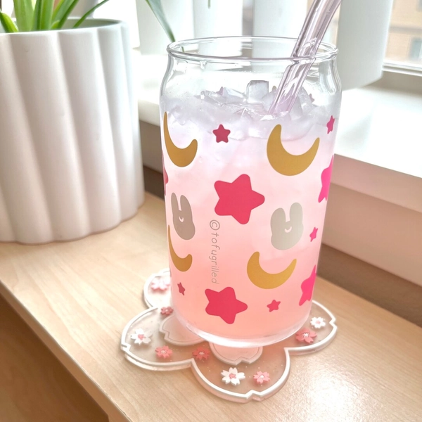 Moon Bunny Glass by TofugrilledShop