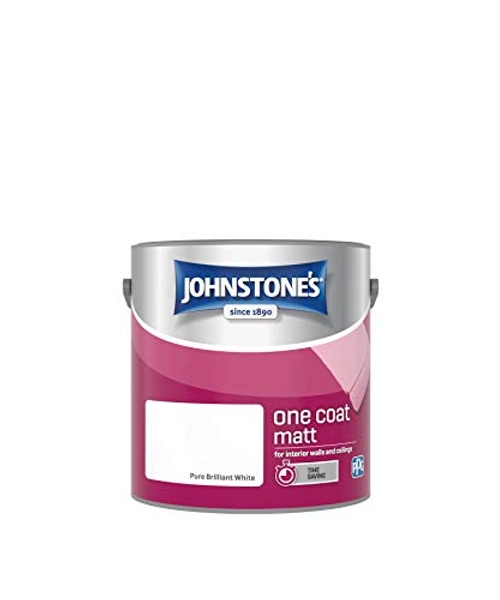Johnstone's One Coat Matt Emulsion Paint - Pure Brilliant White 2.5L