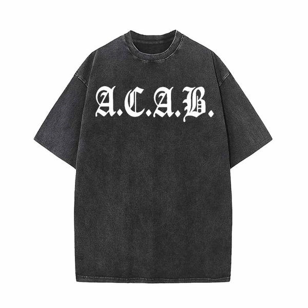 ACAB English Print Vintage Washed T-shirt