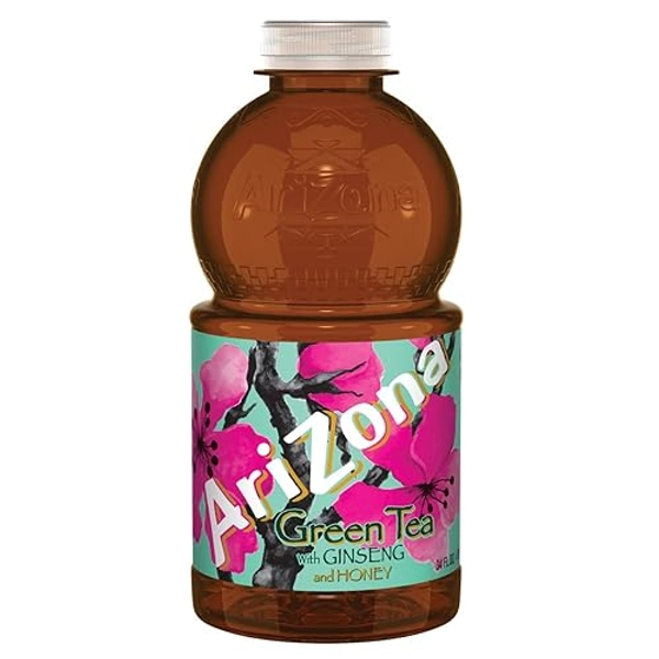 AriZona Green Tea with Ginseng and Honey, 34 Ounce (Pack of 12)