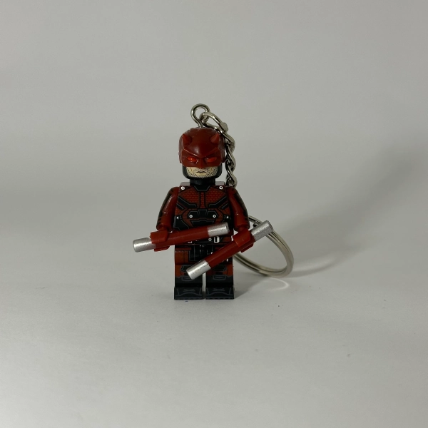 Daredevil mini figure keychain - geek nerd retro avengers keyring spider-man marvel defenders