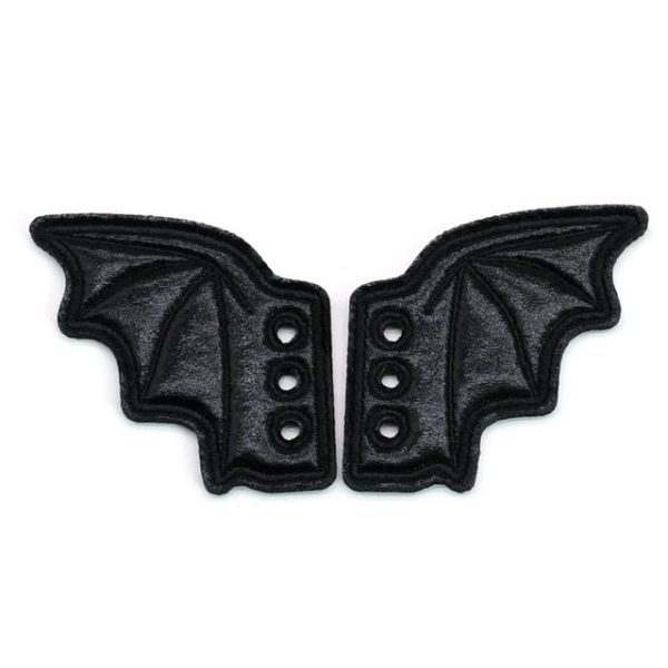 Black Bat Shoe Lace Accessory (One) - Black small bats / 1pair