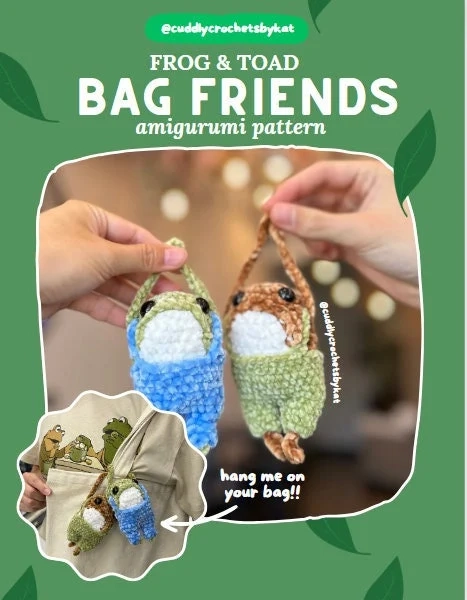 Crochet Frog & Toad Bag Friends Pattern PDF