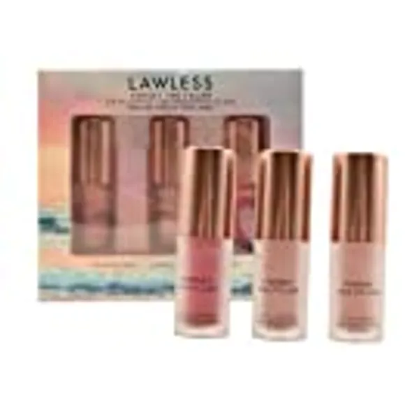 Lawless Forget the Filler Lip Plumping Gloss Winter Beach Mini Trio Gift Set:: Bitten (Rosy Mauve), Blushed Sand (Muted Rosy Beige), and Rose Pearl (Rosy Nude with a Pearl Finish)