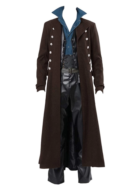 Pengfei Mens Steampunk Vintage Jacket Gothic Victorian Frock Coat Uniform Halloween Costume Tailcoat