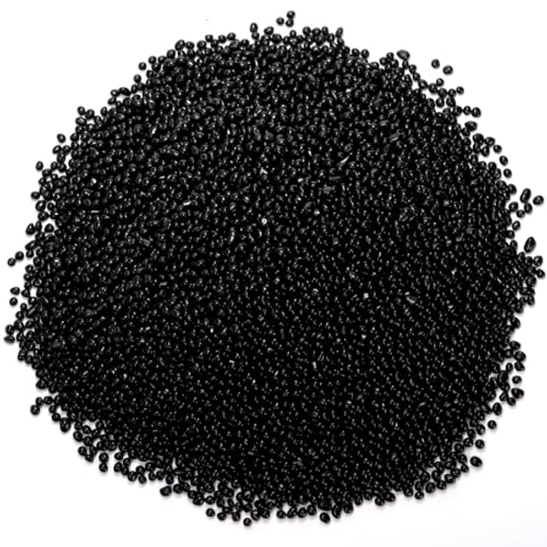 SOUJOY 3 LB Tumbled Chips Stone, Black Crystal Crushed Gravels, Decorative Polished Chips, Mini Rock Pebbles for Potted Plant, Bonsai, Vase Fillers Aquarium Decoration, Aquarium Gravel Rock