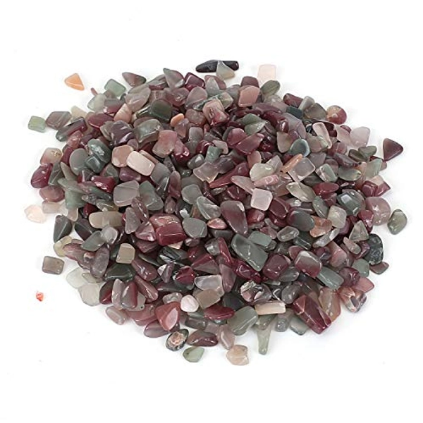Shiny Stone Decorative Crystal Stones,Aquarium Gravel Rocks,Fish Gravel,Decorative Stones for DIY Home Garden Succulent Gifts Decoration (Purple Green Onyx, 5-7mm)