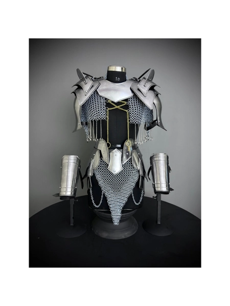 Medieval Cuirass Armor, Brave Lady Armor,Chainmail Armor, Cosplay Armor, Sca Armor, Larp Armor, Fantasy Armor, Gift for women.