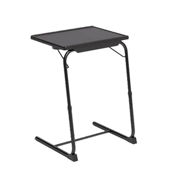 Table Adjustable Folding Portable Table, Lounge, Bedroom Furniture, Living, Tv, Multi Function Office Picnic Garden (Black Without Cup Holder)