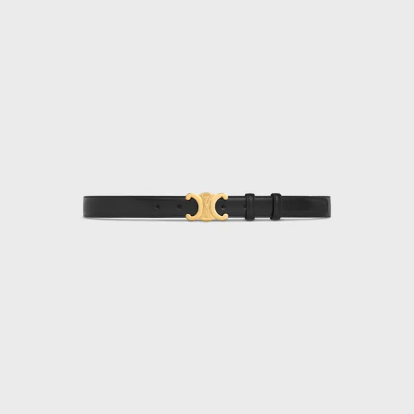 MEDIUM TRIOMPHE BELT IN TAURILLON LEATHER - BLACK | CELINE