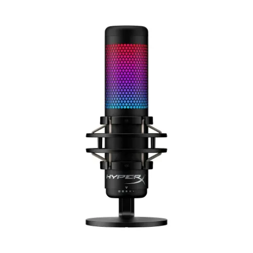 HyperX QuadCast S – RGB USB Condenser Microphone for PC, PS4, PS5 and Mac, Anti-Vibration Shock Mount, 4 Polar Patterns, Pop Filter, Gain Control, Gaming, Streaming, Podcasts, Twitch, YouTube, Discord - QuadCast S - Black