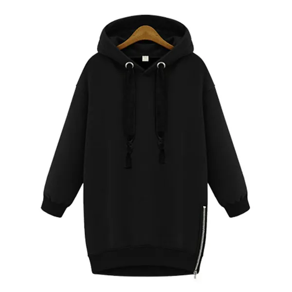 Womens Pullover with Hood - Black / M