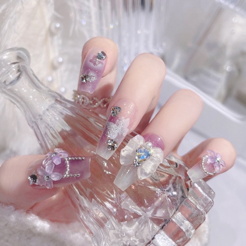 3D Pretty Princess Press On Nails - 5 / 24pcs/Box