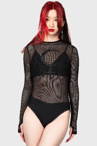 Lilith's Moon Bodysuit | XS / Black / 100% Cotton