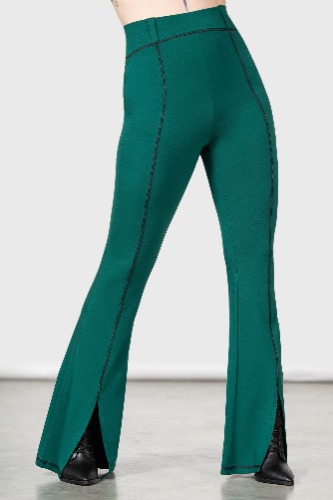 Santaleles Bootcut Trousers | XS / Green / 95% Viscose 5% Elastane