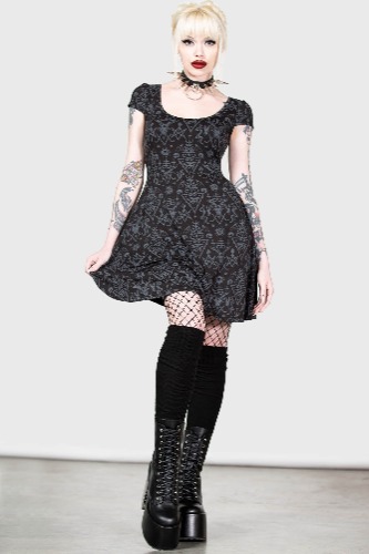 Maiden's Spirit Skater Dress | XS / Black / 95% Viscose 5% Elastane