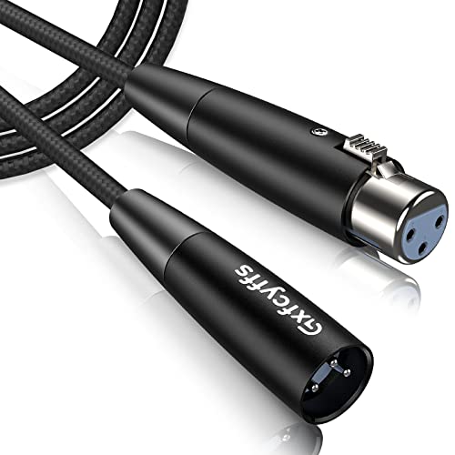 Gxfcyffs XLR Kabel 5M OD 6.0mm Mikrofonkabel XLR Stecker auf XLR Busche mit Nylon für Mikrofon, Leistungsverstärker, Tonkonsole, Tonlautsprecher - 5M