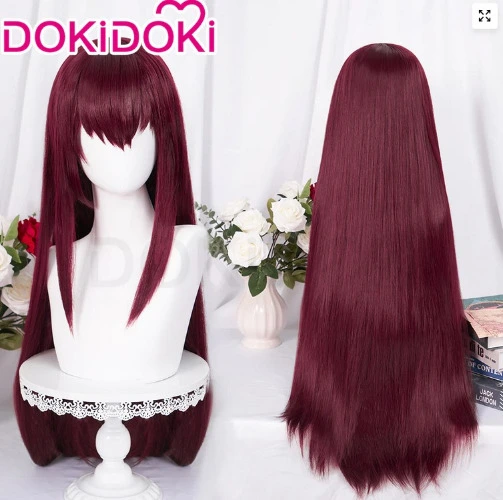 DokiDoki Game Steins Gate Cosplay Makise Kurisu Wig Long Straight Red Hair | Wig Only-PRESALE