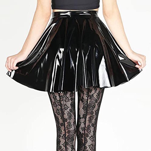 Leather Latex Goth Skirt - Color 0 / M