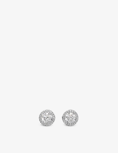 Swarovski Constella rhodium-plated and zirconia stud earrings